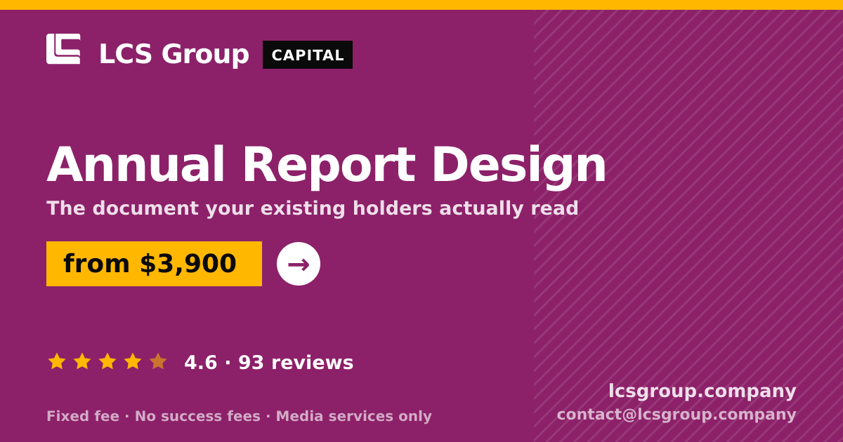 Annual Report Design — from $3,900, rated 4.6/5 across 93 reviews. LCS Group Company.